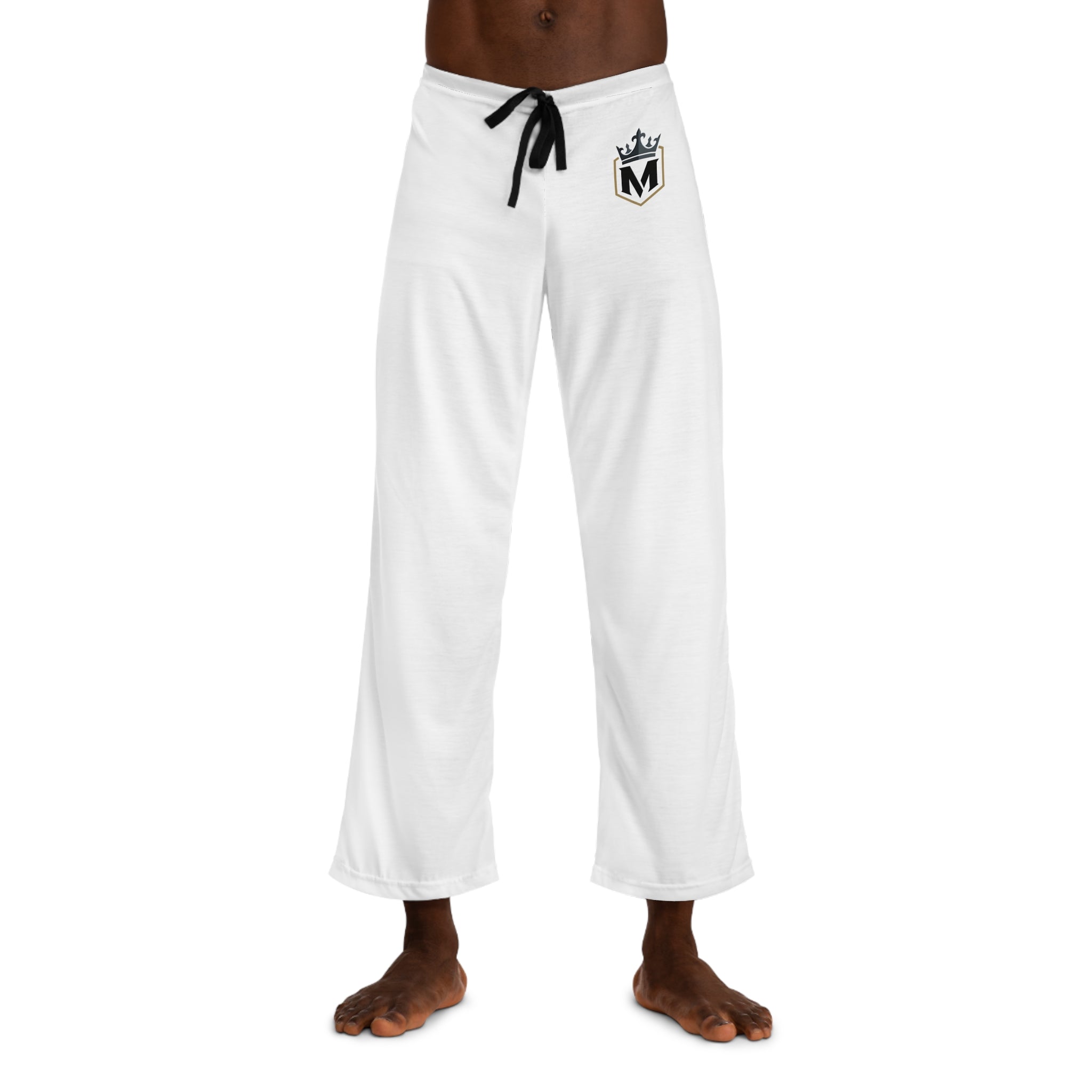 Men's Lounge Pajama Pants with Crown 'M' Crest – Comfortable All-Over Print Sleepwear